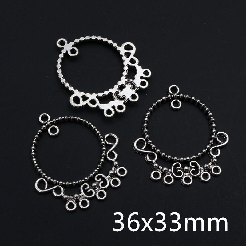 10pcs Antique Silver Plated Vintage Boho Style Connector Charms Pendant DIY Jewelry Making Accessories for Bracelet Necklace