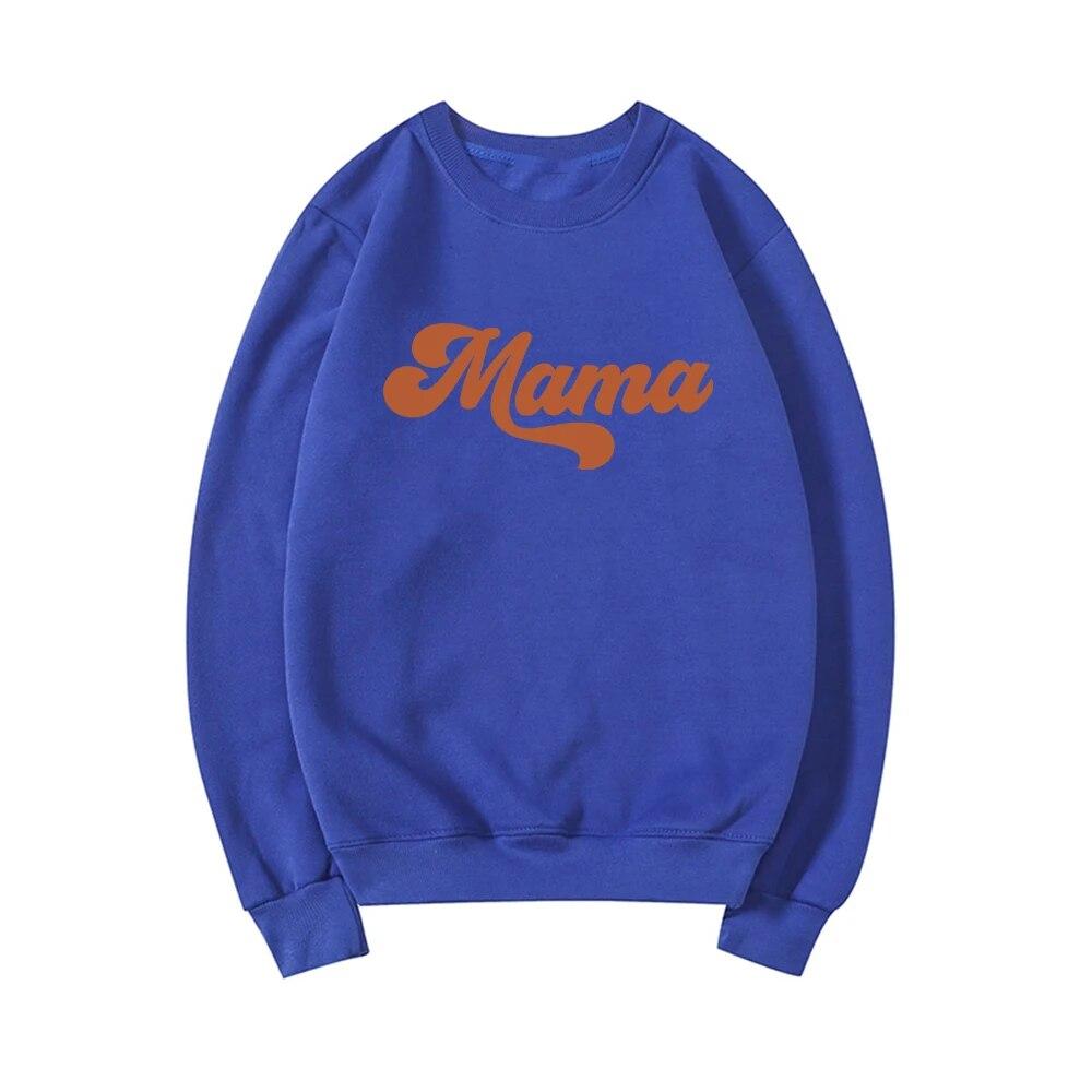 Толстовка Mama Retro Mom Hoodie Mama Пуловер з круглим вирізом Жіночі світшоти з довгим рукавом Подарунок на День матері Подарунки для нової мами Повсякденні топи унісекс