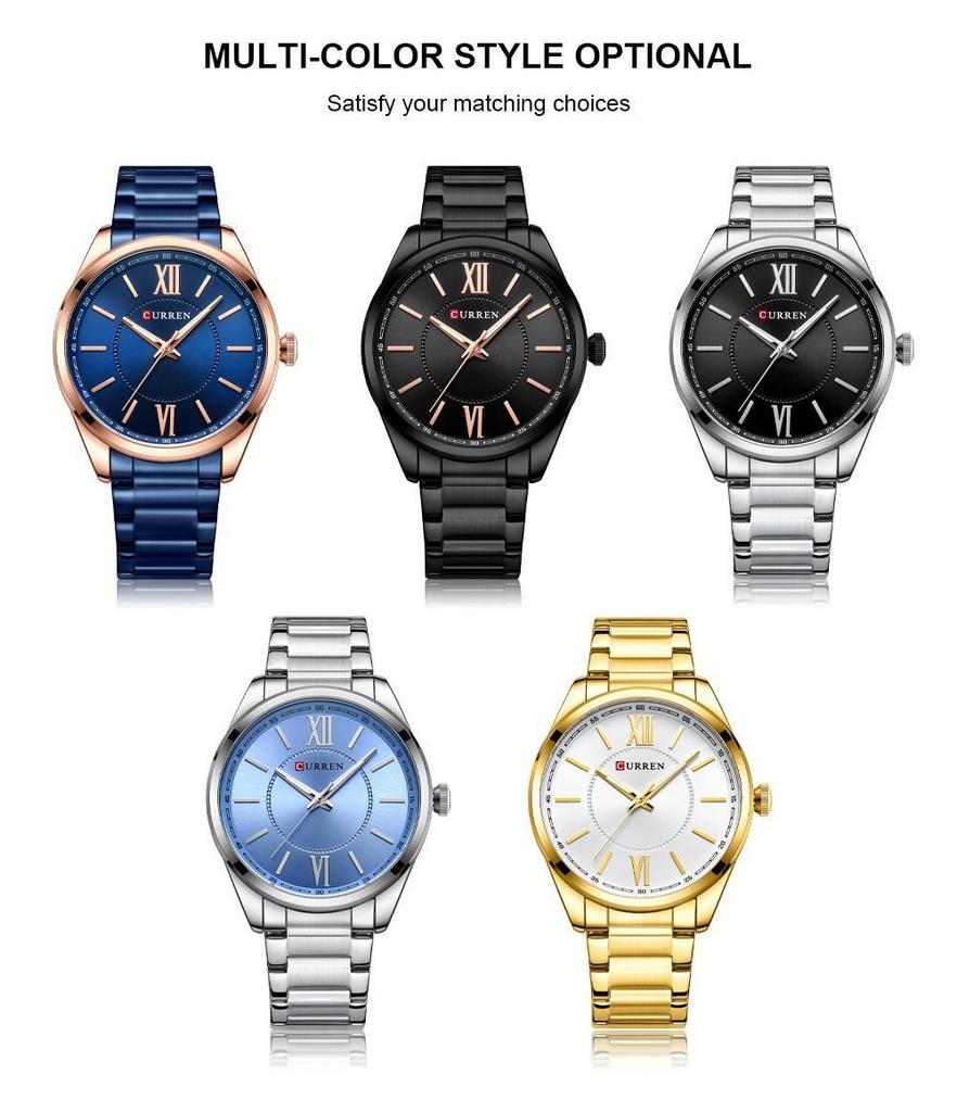 CURREN 8423 Men's Waterproof Quartz Watch with Slim Steel Band