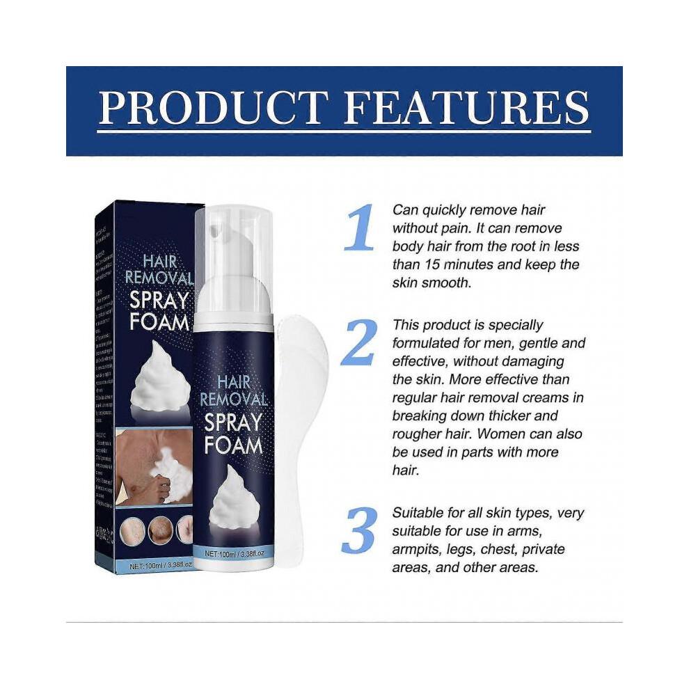 Mousse d'épilation pour hommes pour le visage, les bras et les jambes