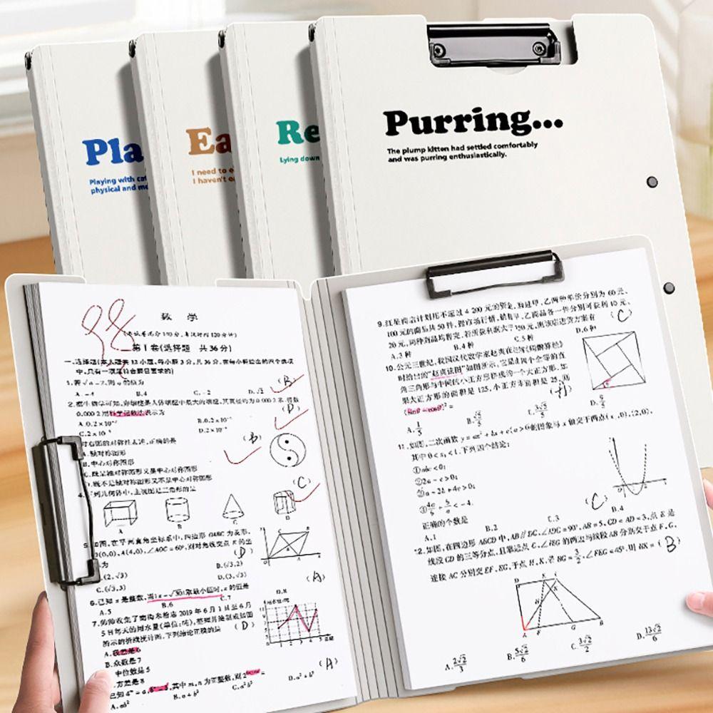 Dual Use A4 File Folder with Double Clips Memo Clip Board  Students Gift