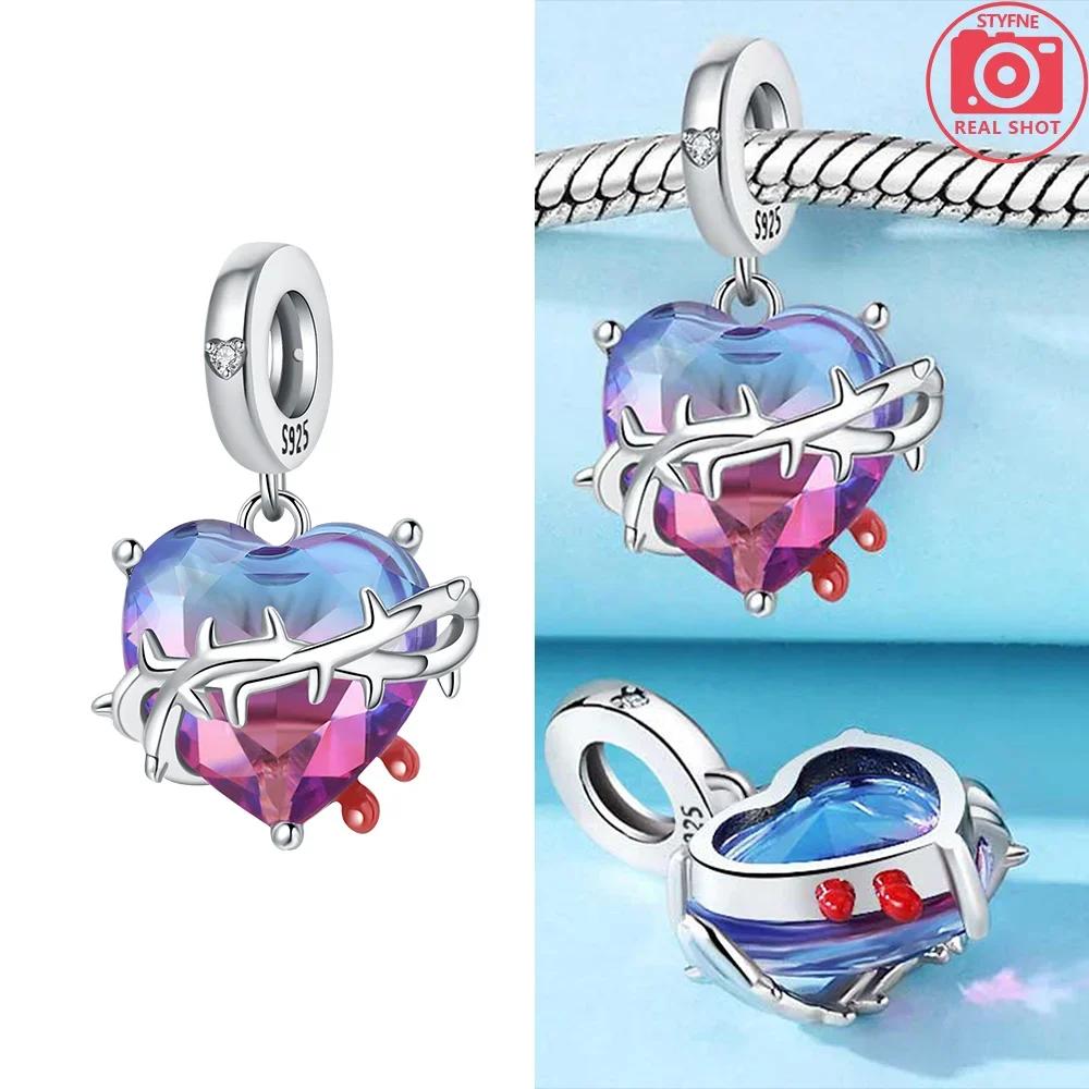 

Exquisite Blue Series Retractable Love Letter Charms Beads Fit Women DIY 925 Silver Bracelet Necklace Birthday Gifts