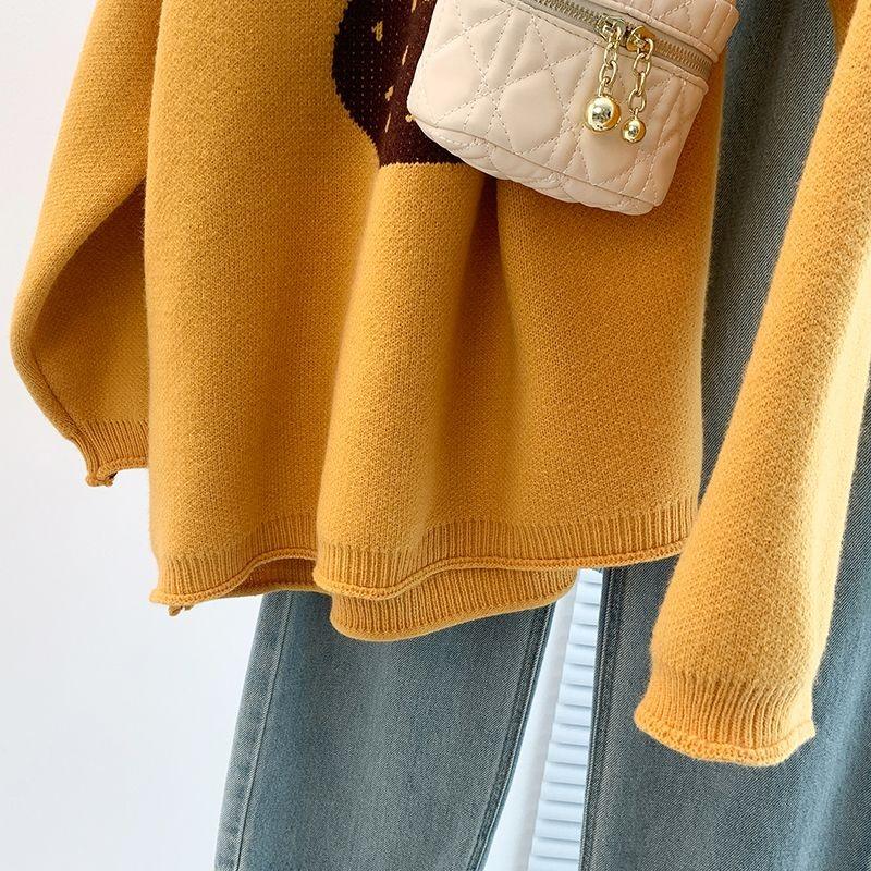 Sweater for Women Winter Thickened Pullover Warm Knitted Stretchy Long Sleeve Oversize Jumper Sweater Tops
