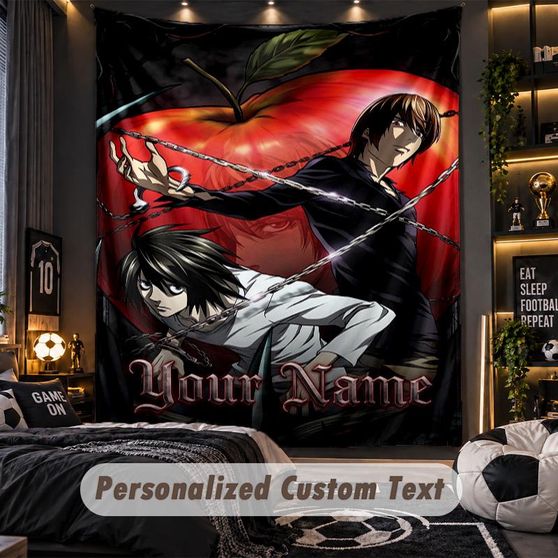 Personalized Wall Tapestry,Death Note Custom Printed Name, Fabric Wall Art For Indoor Room Backdrop