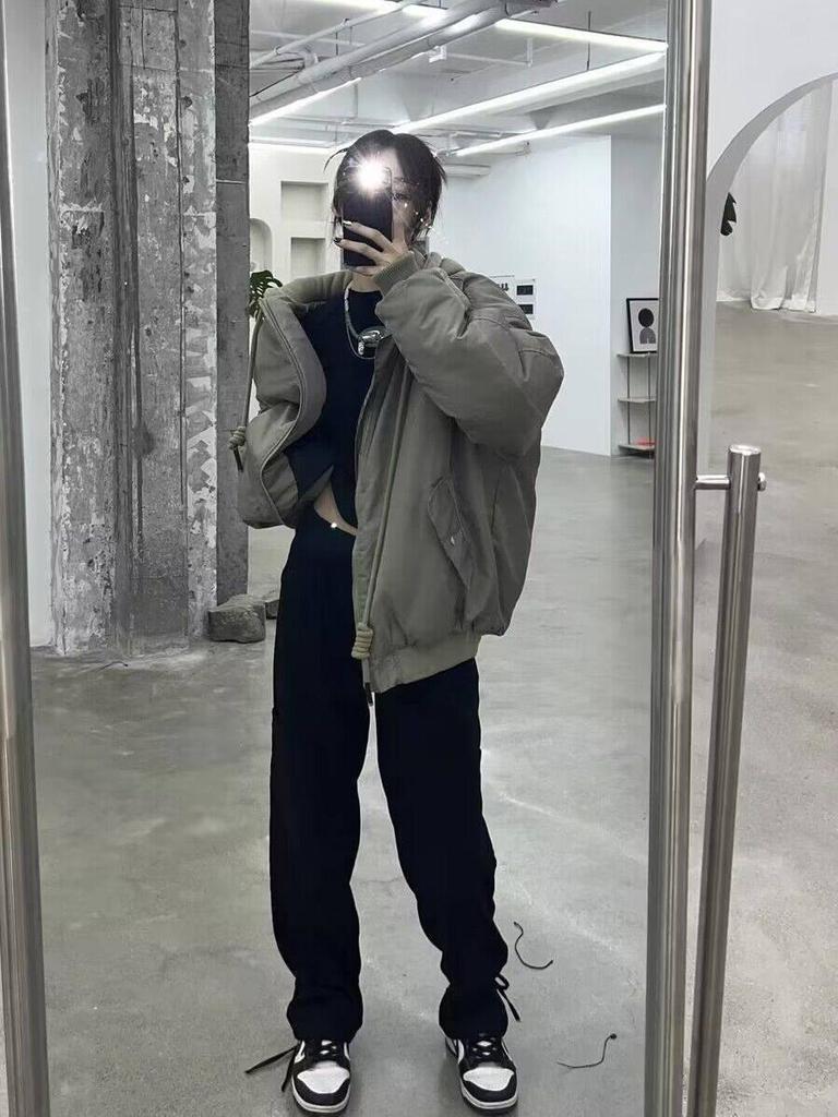 2025 Hooded Cotton Bomber Jacket: Loose Fit, Thickened Warm American Baseball Style