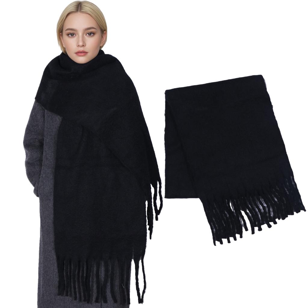 Winter Cashmere Scarf For Women Men Thick Solid Scarves Pashmina Blanket Wraps Soft Neck Warm Bufanda Shawls Long Poncho Echarpe