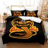 Cobra Kai Karate Kid Bedding Set 3Pcs Duvet Cover Pillowcase Retro 80s Movie Fans Bedroom Decor