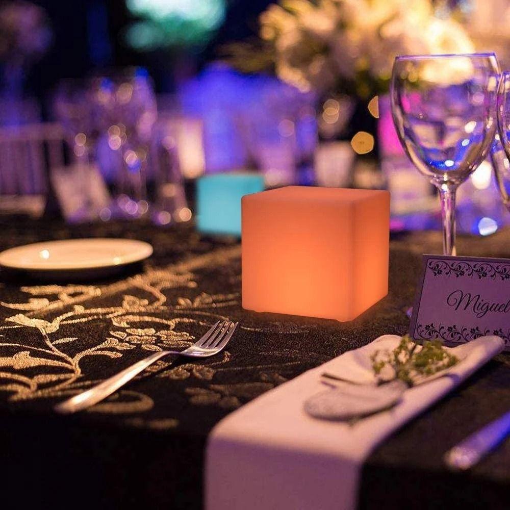 Mini Led Cube Light Colorful Atmosphere Light Desk Decorative Square Night Light  Garden Hotel