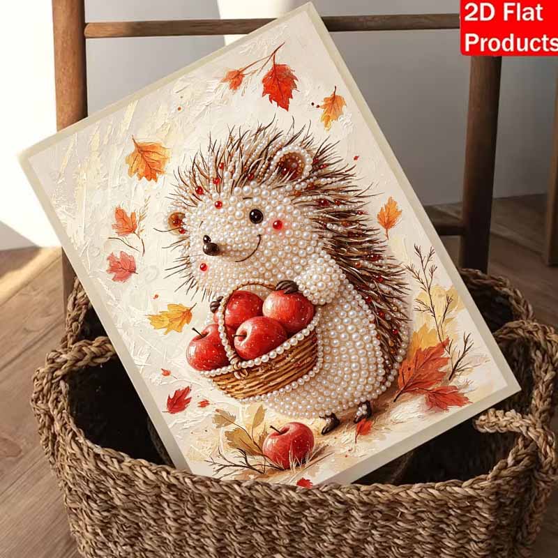 Animal Pearl Painting Handmade DIY Autumn Hedgehog Pearl Art Painting Stickers Home Decoration Gift