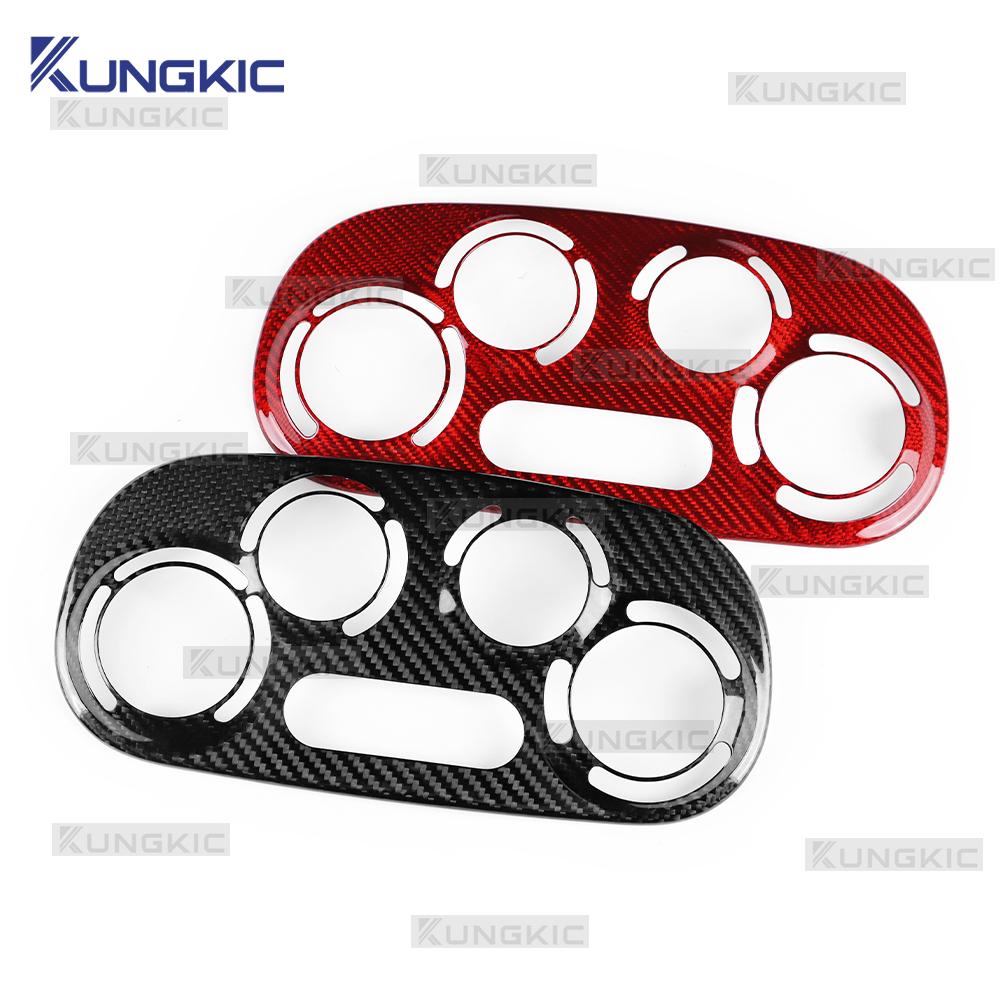 Real Dry Carbon Fiber Sticker For Abarth 595 2012-2025 Fiat 500 2008-2025 LHD RHD Car Manual Climate Central AC Knob Control