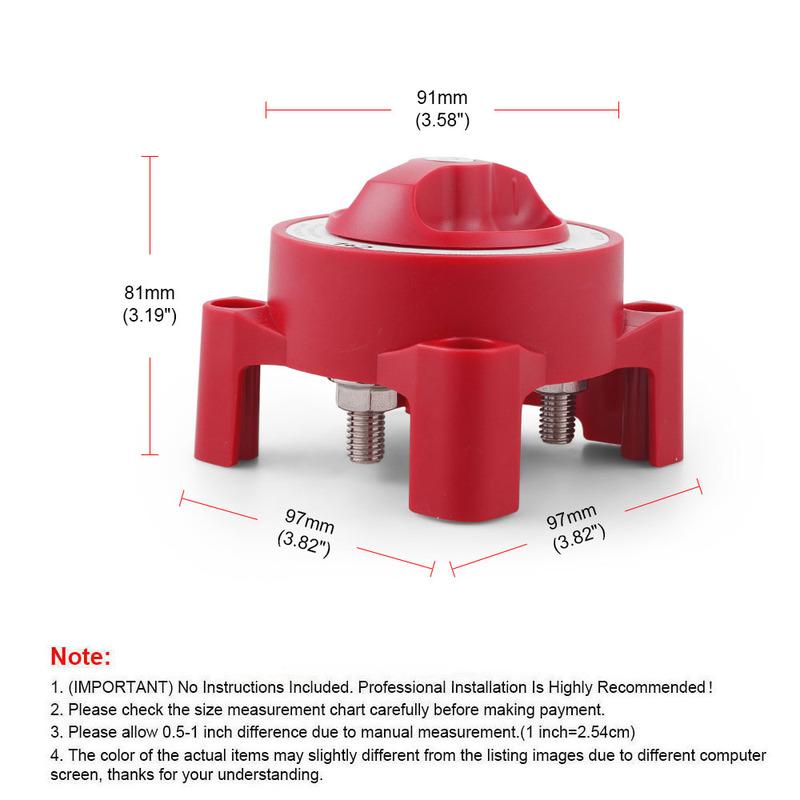 9001E 32V 350A Battery Disconnect Switch Selector Disconnect 4 Position 3 Pins for Marine Boat Truck RV ON and OFF