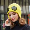 Lady Winter Thicken Warm Hat with Glasses Knitting Wool Skiing Riding Outdoor Warm Beanies