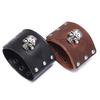 2024 Men's Cowhide Skull Bracelet: European & American Style, Wide Leather Design