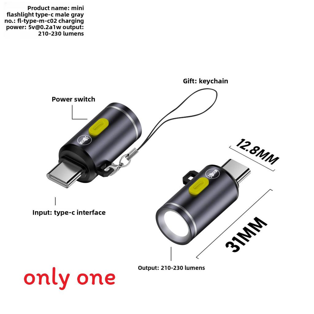 Portable Led Flashlight For Typec Smartphones With High Brightness And Compact Design