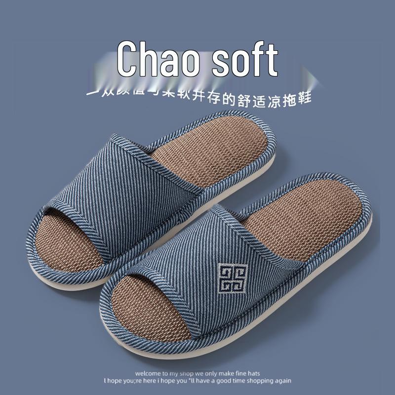 

Унисекс тапочки из японского льна - Нескользящая мягкая подошва, Впитывающая домашняя обувь для всех сезонов 44-45 fits 43-44 синий