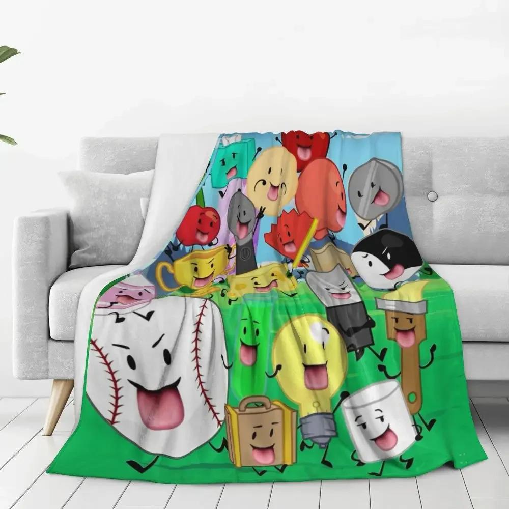 BFDI Inanimate Insanity Coperta Calda Morbida Confortevole Plaid Peluche per Arredamento Casa Picnic Flanella Copriletto Copri Letto