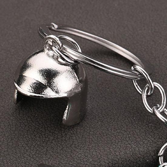 Keychain Pendant Motorcycle Shape Zinc Alloy Key Chain with Electroplated Double Helmet Design Cool Street Style Key Holder Backpack Car Accessory