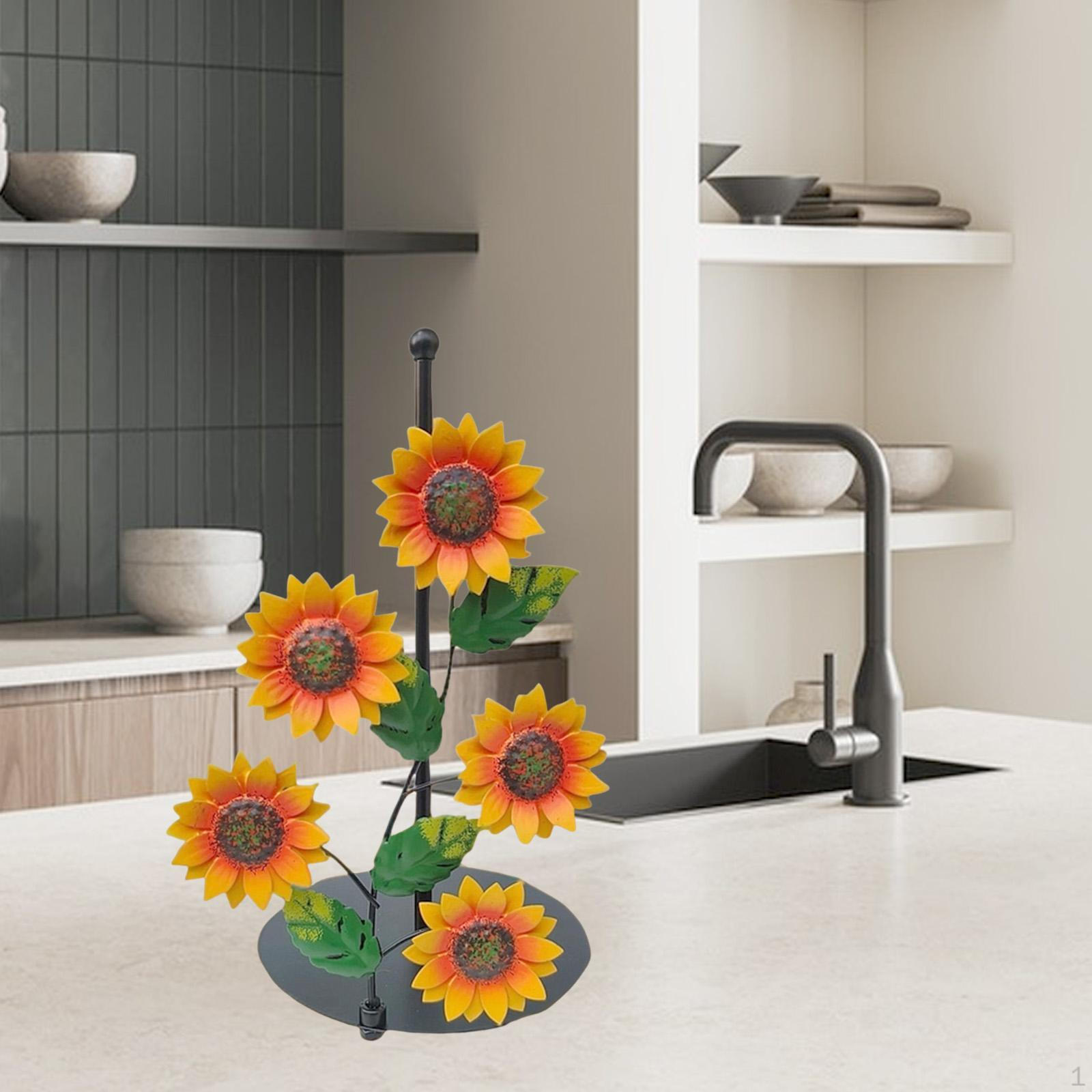 

Paper Towel Stand, Organizer for Living Rooms And Restaurants Sunflowers