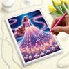 Rapunzel Series Pearl Effect Frameless Art | Long Hair & Flowing Gradient Gown Accents | Dreamy Art Decor for Modern Home & Gallery