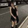 Summer Pure Desire Careful Backless Dress Women's New Spice Girl Slim and Thin Hip Vest Small Black Dress