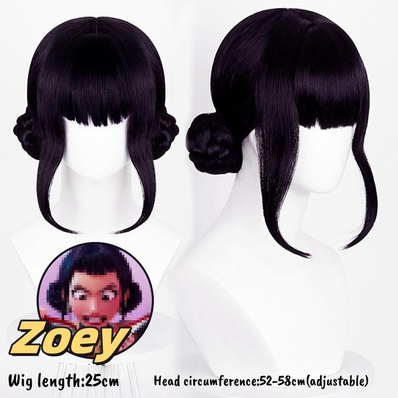 Movie Kpop Cosplay Wig Mira Rumi Zoey Demon Hunters Purple Black Red Long Hair Heat Resistant Synthetic Wigs Carnival Props