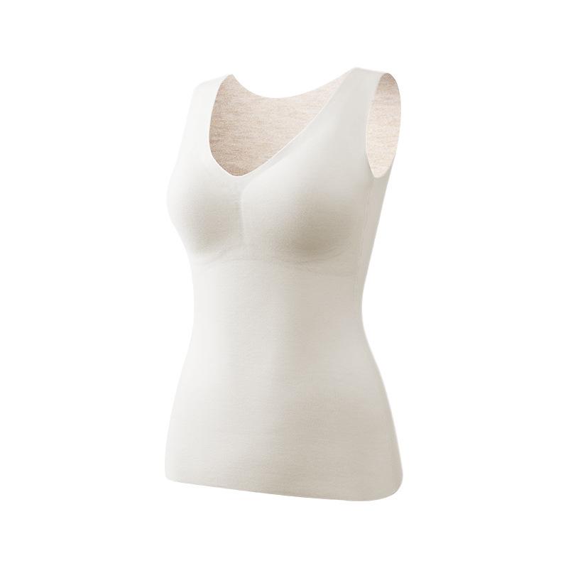 

«[Кашемировый шелк] Женский теплогенерирующий жилет с фиксированной чашкой для осени-зимы, можно носить как базовый слой» M [80-100 jin]