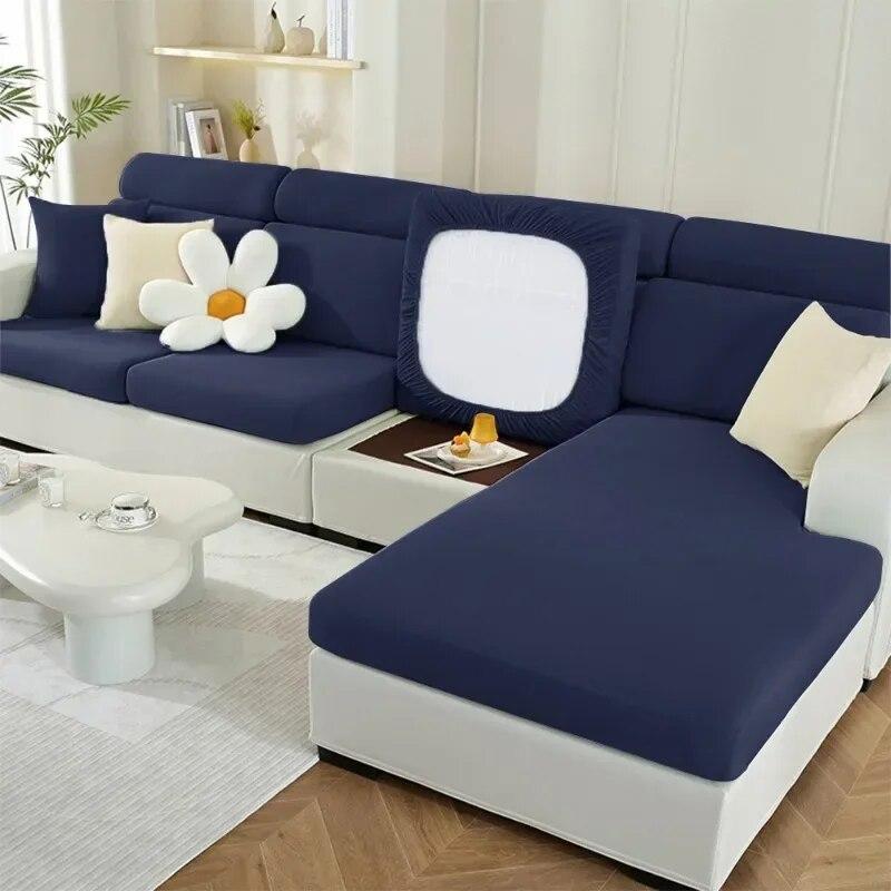 Solid Spandex Sofa Sectional Covers Elastic Breathable Sofa Cushion Cover for Living Room Chaise Longue Sofa Slipcover Home Pets