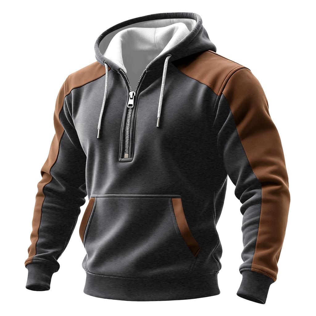 Men's Colorblock Sweatshirt Hoodie Men's Sports Large Size Casual Sweatshirt