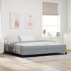 Box Spring Bed with Mattress Light Grey 200 X 200 Cm Fabric