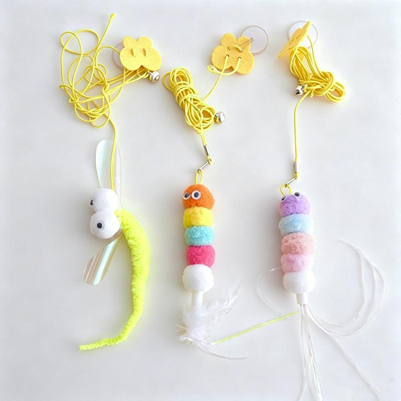 Interactive Hanging Simulation Cat Toy Teaser Wand Funny Self-Entertaining Kitten Play Tool Essential Cat Supplies