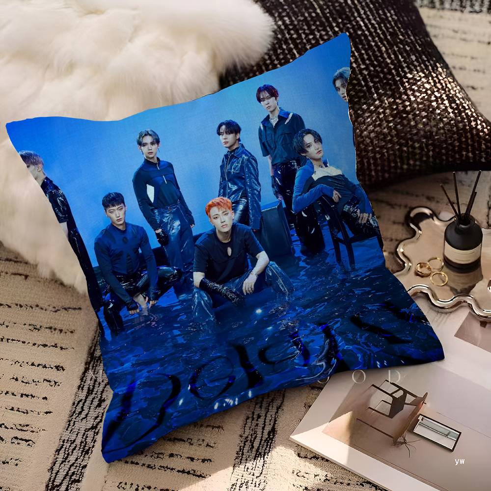 A-ATEEZs-KPOP Klassischer Heißer Sänger Büro Kissenbezug Auto Kissenbezug 45X45CM Lendenkissenbezug Sofakissenbezug