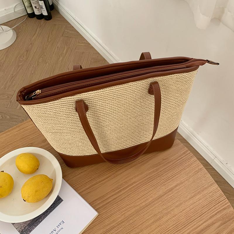 Summer Ins New Niche Retro Texture Underarm Bag Straw Weaving Bag Large Capacity Simple Toys