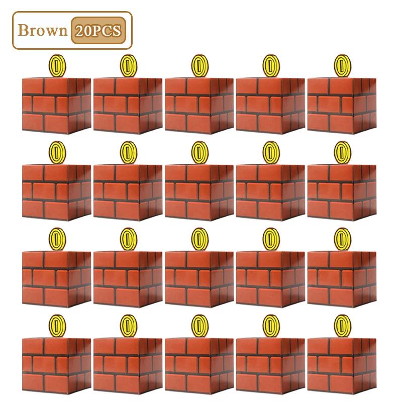 1-40PCS Game Themed Candy Boxes Birthday Party Gift Bags Hospitality Boxes Brick Pipe Pentagram Boxes Home Party Decorations