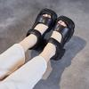Fashion 6CM Top Layer Cowhide Square Head Open Toe Sandals Platform Elevator Shoes High Heel Sandals 2025 Summer Women Sandals Tide