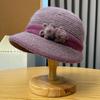 Rabbit Fur Fisherman Hat for Women, Winter Warm Pullover Knitted Hat for the Elderly, Cold-proof Mom Hat, Sun-shading Duckbill Cap