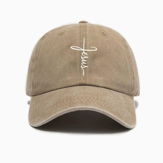 Retro art font printing washed old soft top casual versatile baseball cap unisex hat