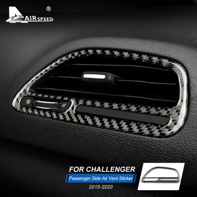 Real Soft Carbon Fiber for Dodge Challenger 2015 2016 2017 2018      Car Co-pilot AC Outlet Vent Sticker