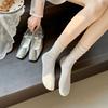 2Pairs Lingge Mid-calf Cotton Socks Hollow Out Ruffle Tube Socks Women Sweet White Socks  Daily