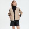 DIMANAF 2025 Coat Women Sweaters Patchwork Wadded Buttons Coat Knitting Jacket Fake Two-Piece Loose Sweater