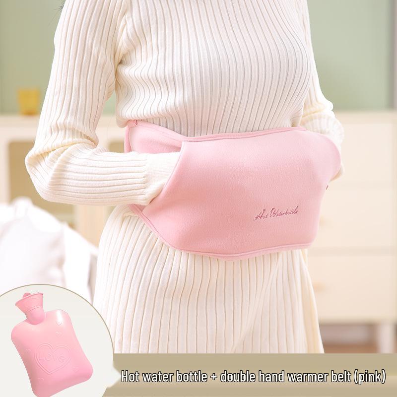 Portable High-Density PVC Hot Water Bag with Plush Cover - Explosion-Proof Winter Hand Warmer