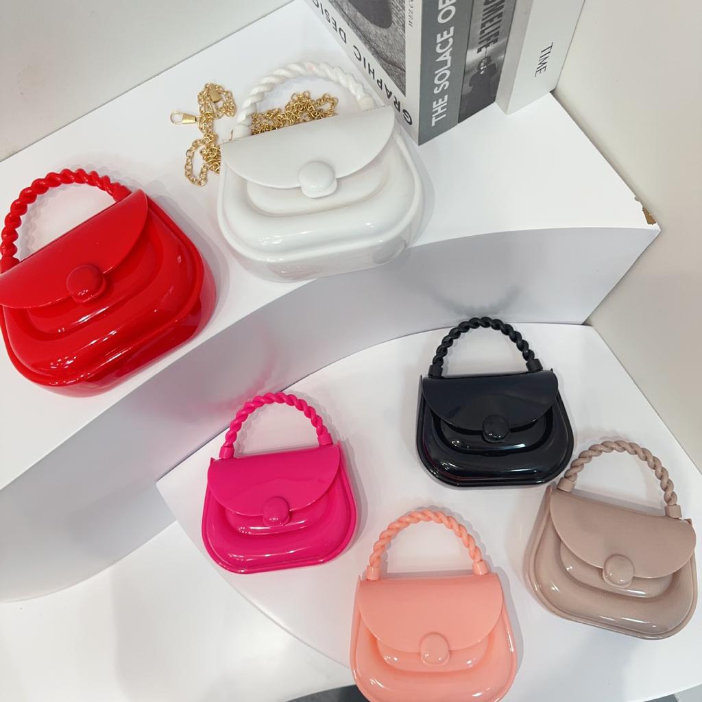 Fashion Jelly Bag Portable Shoulder Women'S Bag Candy Color Simple Casual Foreign Style Small Square Bag