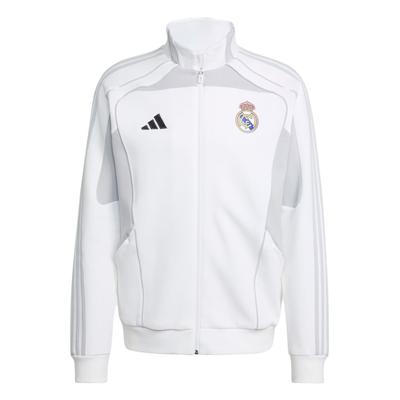 adidas Bunda pánská Real Madrid UBP Logo Stojáček Raglánový dlouhý rukáv Bunda Pánská Bílá Světle šedá JN3069