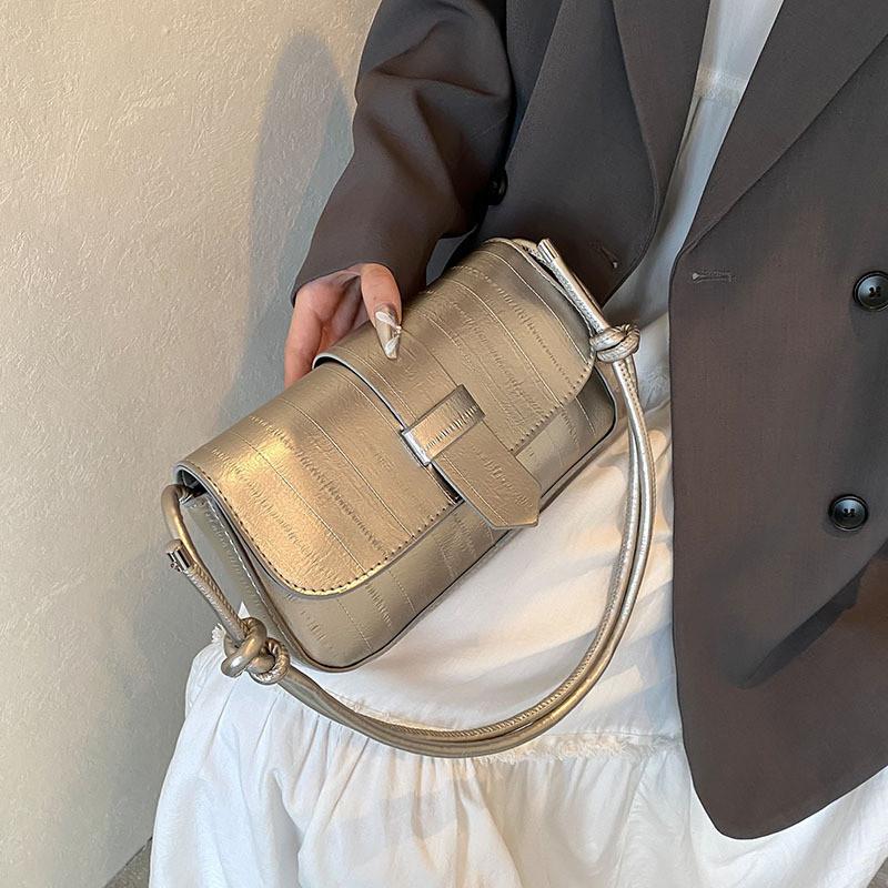Stylish Summer Shoulder Bag For Women Small Square Casual Handbag In White Pink Black Silver