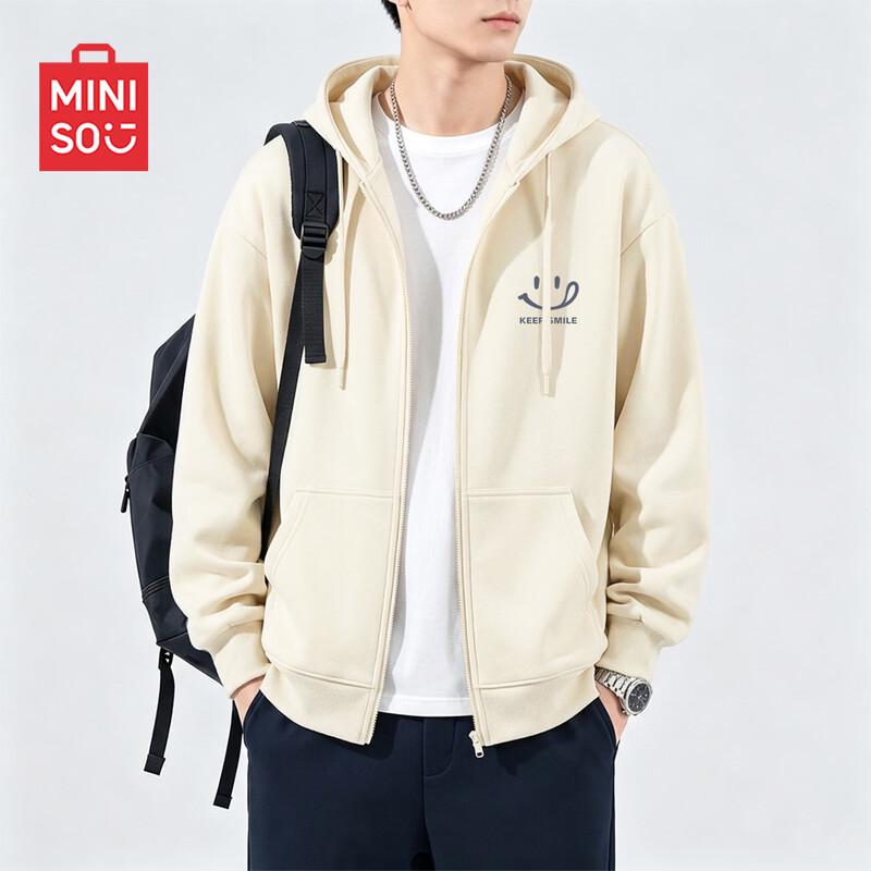 MINISO Men's Casual Zipper Hoodie Sweatshirt