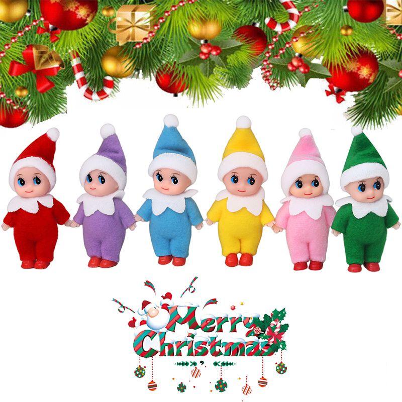 2.9in Christmas Elf Doll Ornament Lovely Kids Gift Toy Decor