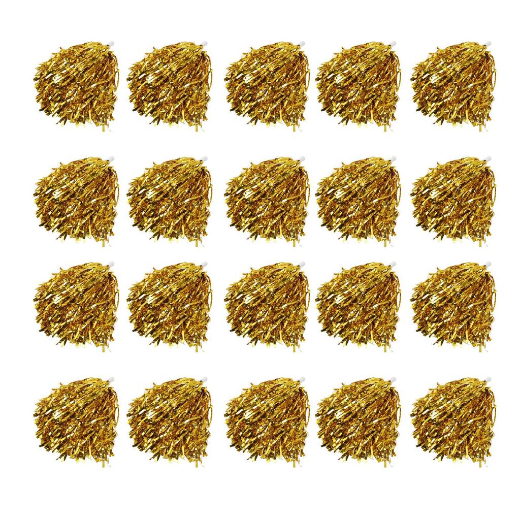 20Pcs Che Ing Squad Hand 3.3in Handle Pure Color PET Che Ing Pompoms for Sports Party Stage Show
