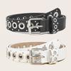 Minimalist Punk Style Pu Belt With Rivet Detailing For Casual Wear 2024
