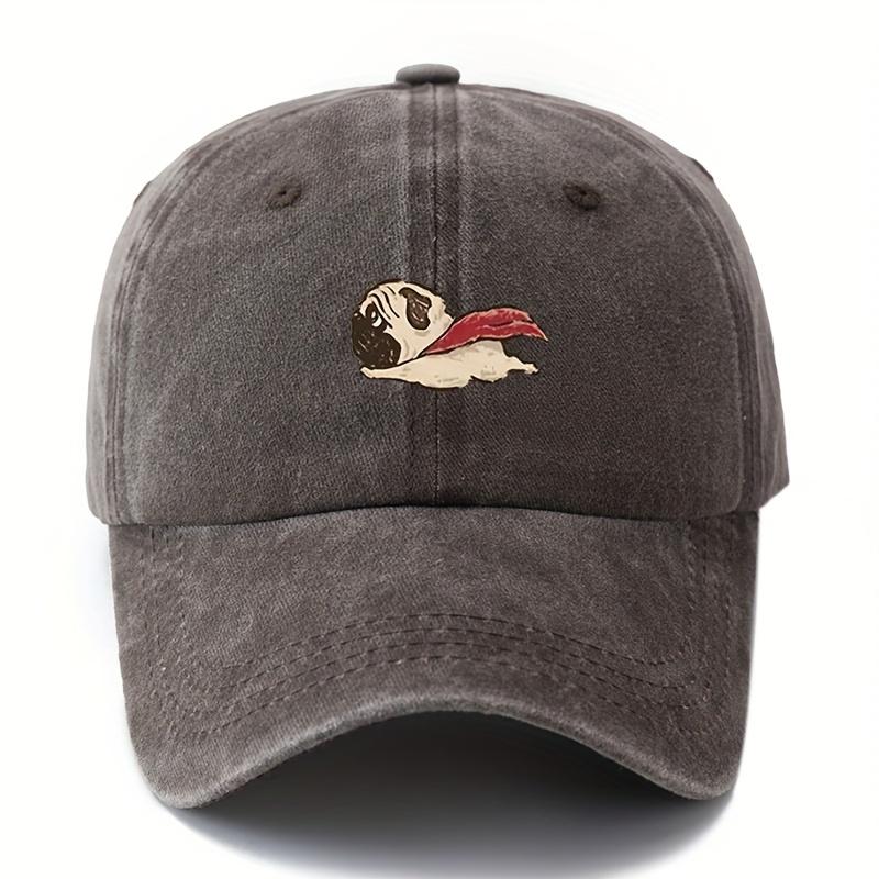 Dog Pattern Printed Baseball Cap with Retro Style Camping Travel Duckbill Cap Suitable for Men and Women