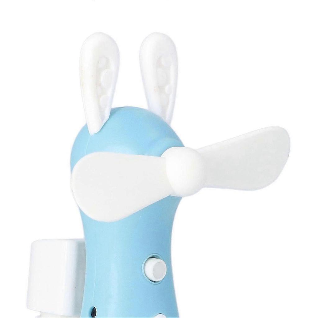 Cartoon Spray Fan Portable Mini Handheld Usb Rechargeable Spray Fan For Home Office Blue Rabbit