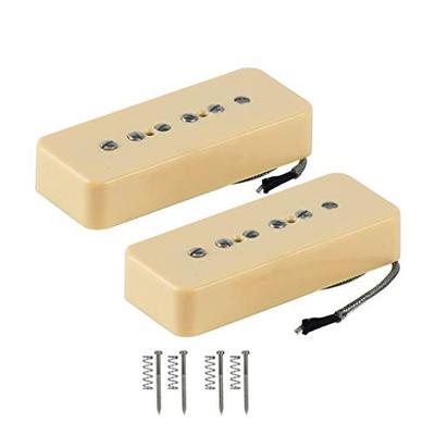 FLEOR Alnico 5 Single Coil Pickup Soap Bar Cream P90 Neck & Bridge Pickup Set